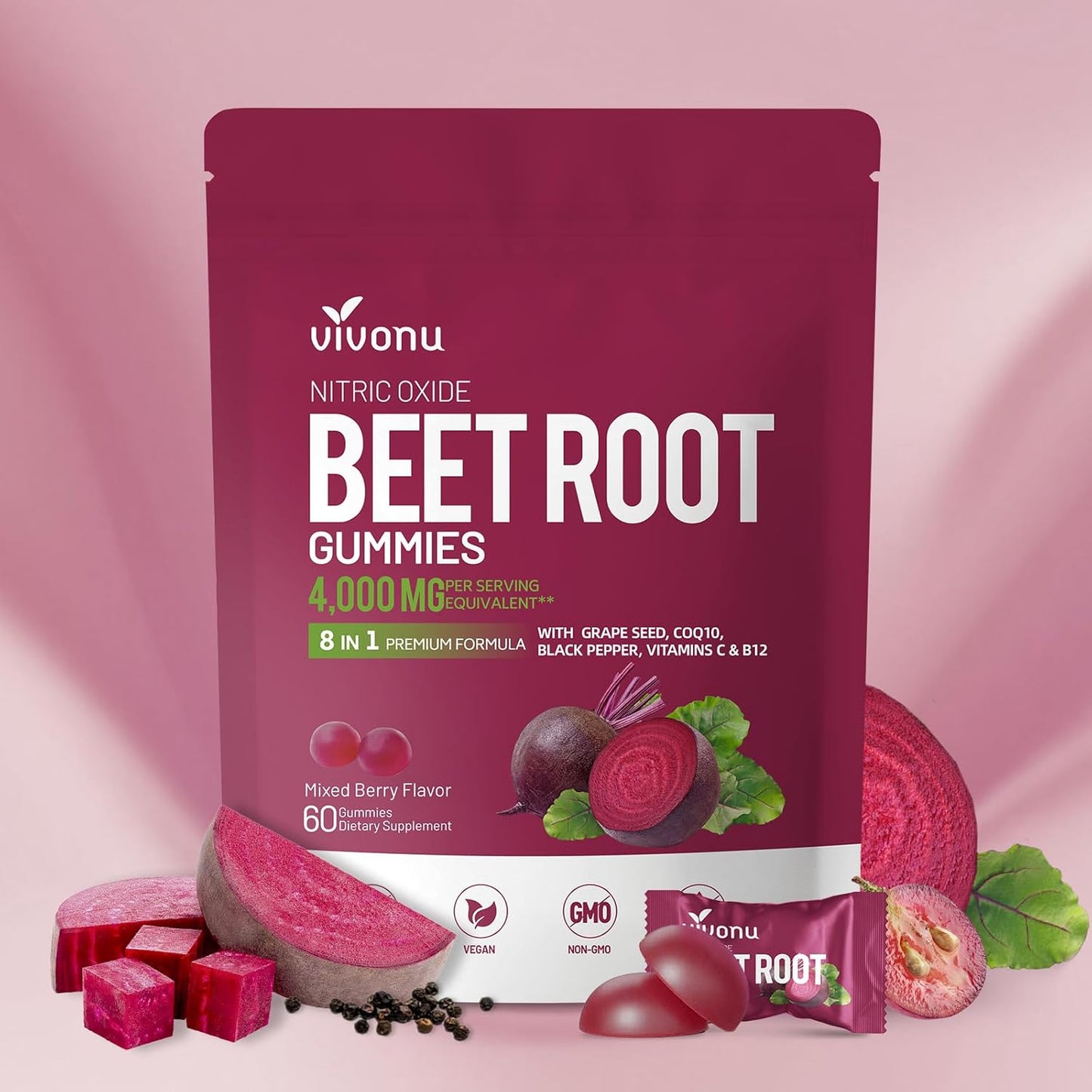 Gummies de betterave premium 8 en 1-Plus d’énergie, plus de confiance, chaque jour