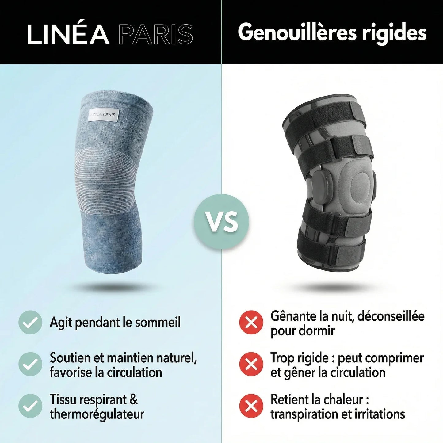 Genouillères de maintien en bambou