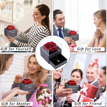 Coffret Rose Éternelle & son Collier d'Amour : L'Écrin d'Amour Éternel