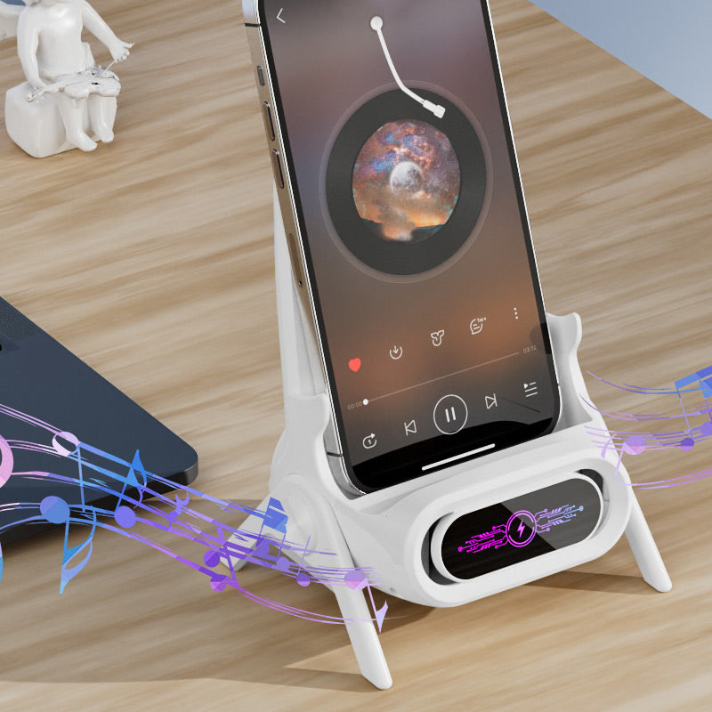 Support de Téléphone 3-en-1 avec Chargeur - Compatible MagSafe, Écran LCD