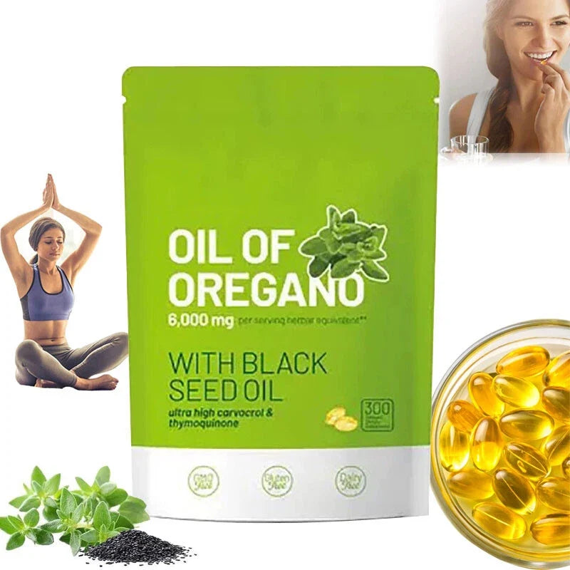 Oil of Oregano Capsules-huile d'origan équilibrée avec de l'huile de nigelle