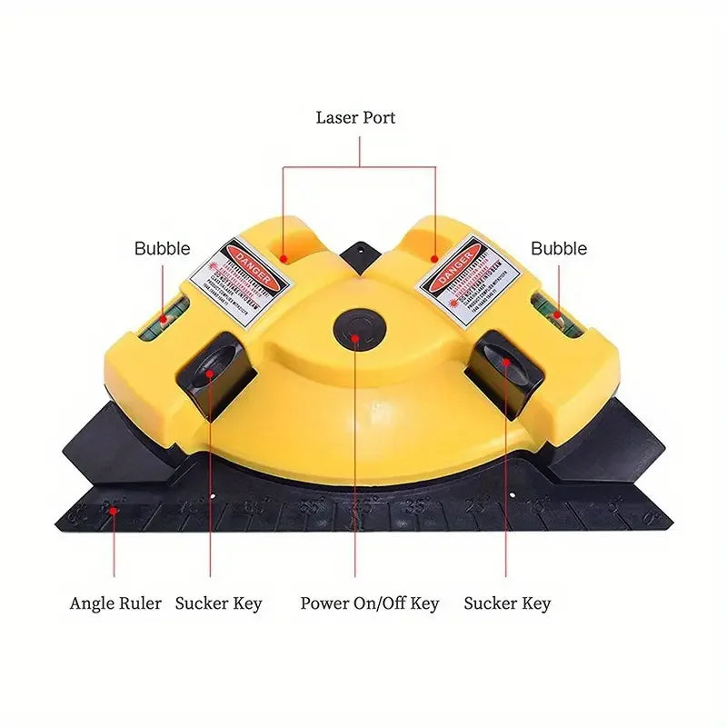 Niveau Laser 90° Haute Précision – Infrarouge pour Pose de Carrelage à Angle Droit
