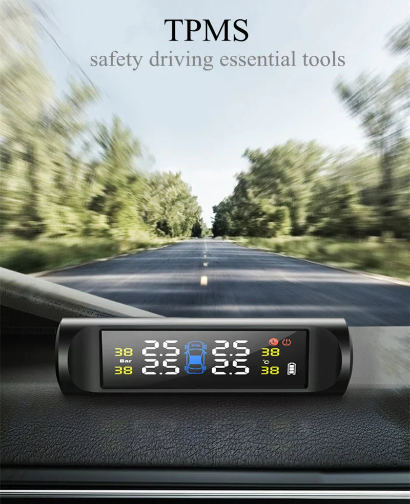 Système de Surveillance de Pression des Pneus TPMS 🚗 – Écran Digital avec Capteurs Externes