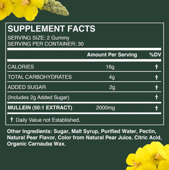 Mullein Gummies -complément alimentaire à base de plantes