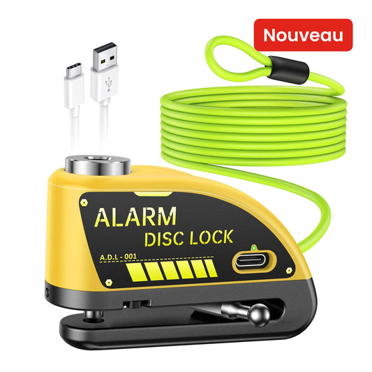 Antivol Moto Disque avec Sirène & Câble