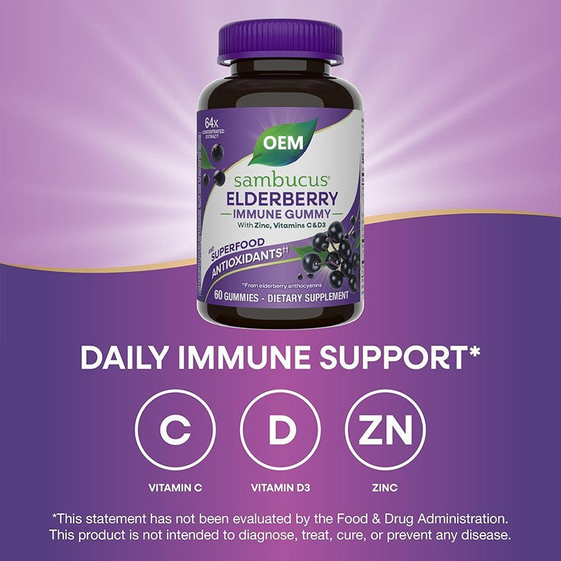 Gummies immunitaires à la Sureau– Soutien au zinc, à la vitamine C