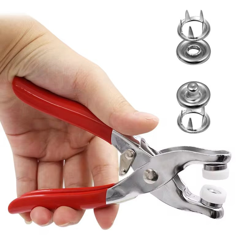 PINCE À ŒILLETS AVEC KIT D’ŒILLETS MÉTALLIQUES
