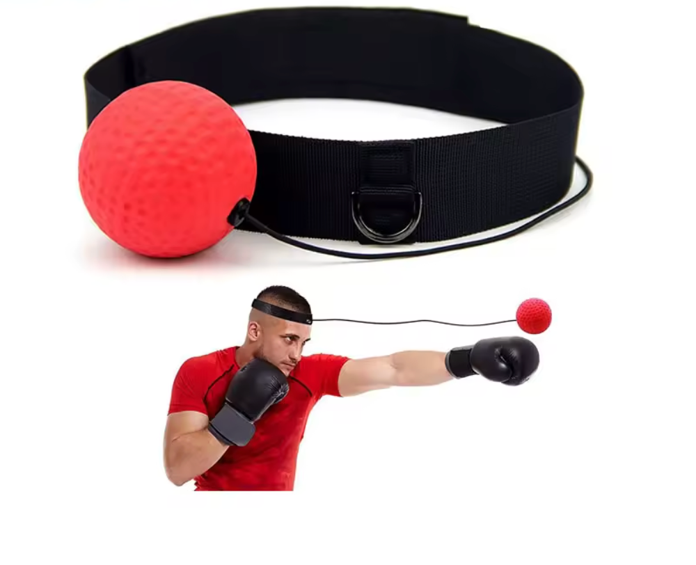 🥊 Ballon de Réaction et de Vitesse de Boxe 🎯 Monté sur la Tête – Entraînement Ludique pour Débutants et Jeunes 💪 Plastique Résistant, Couleur Rouge 🔴