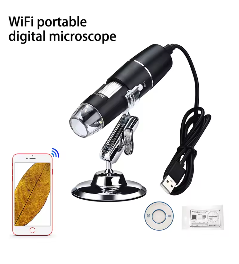 📱 Microscope Portable Connecté à Votre Téléphone 🔍 Grossissement 50x à 1600x – Explorez l’Invisible en Haute Précision ✨