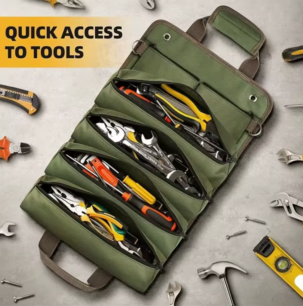 🧰 Sac à Outils Enroulable avec Compartiments – Organisation Parfaite, Gain de Place & Transport Ultra Pratique ✨