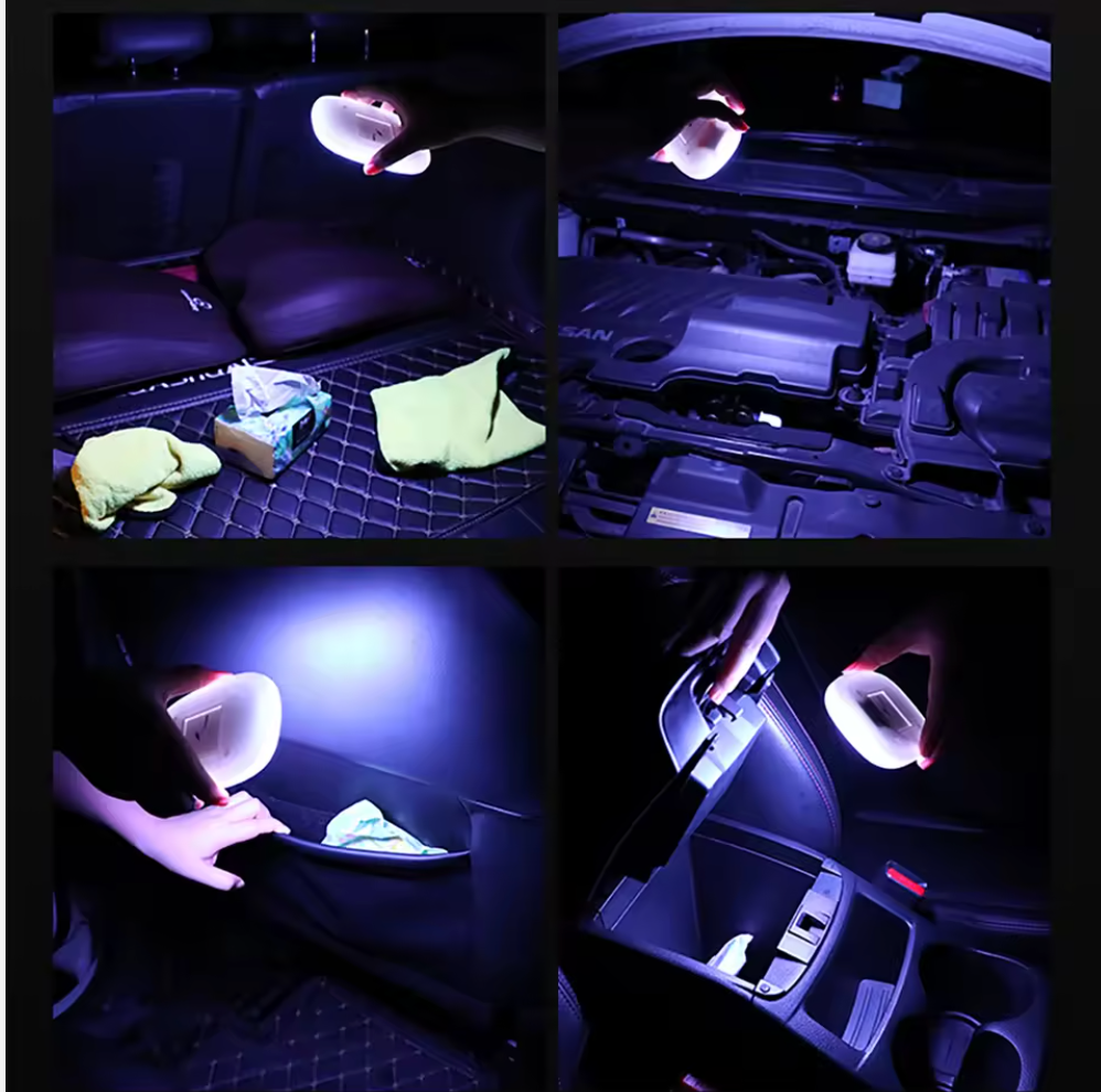 🚗 Lampe Intérieure Magnétique Portable pour Voiture 💡 Éclairage Polyvalent, Rechargeable & Facile à Fixer ✨