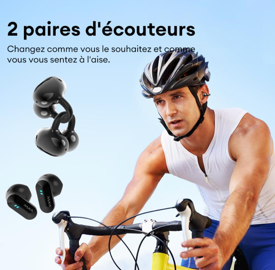 🎧 🎧 PAXA Ctbuds 6.0 – 2 Paires d’Écouteurs Sans Fil dans un Seul Boîtier | Double Style : Intra-auriculaire & Clip d’Oreille