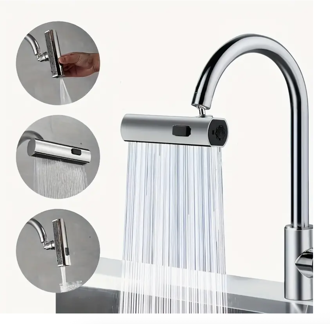 Adaptateur de Robinet Multifonctionnel 🚰 – Bec Rotatif à 360° avec Design Anti-Éclaboussures