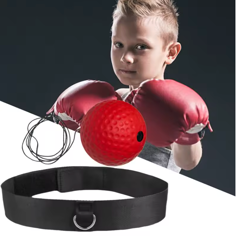 🥊 Ballon de Réaction et de Vitesse de Boxe 🎯 Monté sur la Tête – Entraînement Ludique pour Débutants et Jeunes 💪 Plastique Résistant, Couleur Rouge 🔴