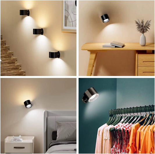 💡 Lampe Murale LED Rotative 360° – Rechargeable & Détecteur de Mouvement
