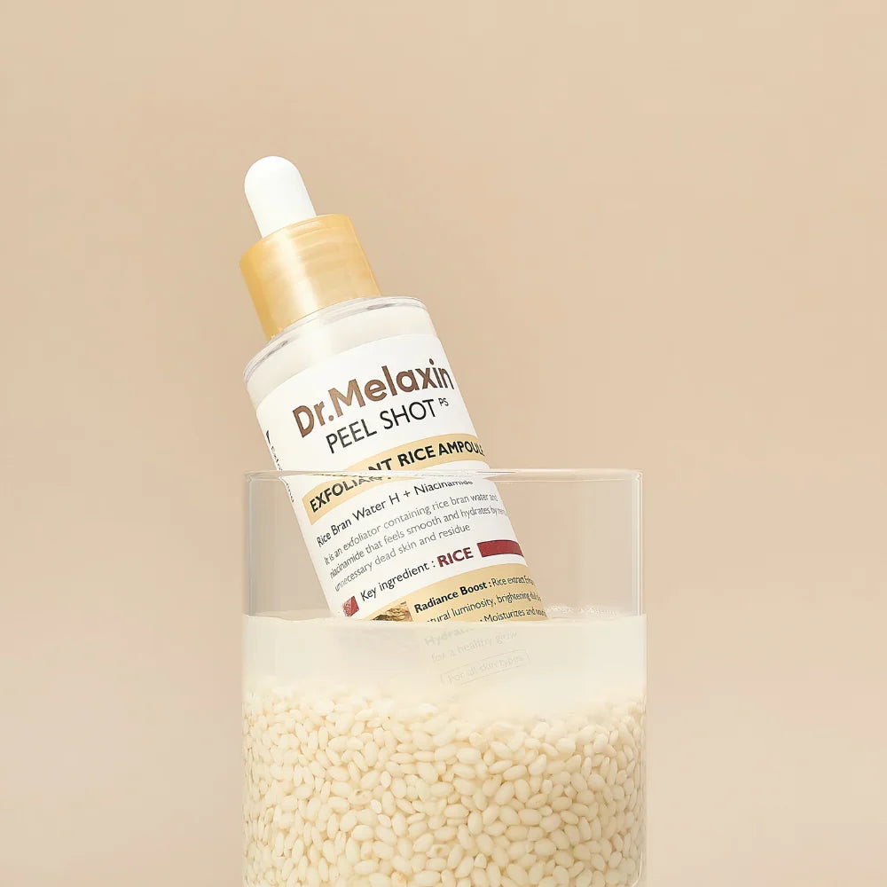 DR.MELAXIN Peel Shot Duo- Ampoule exfoliante au riz noir Shot