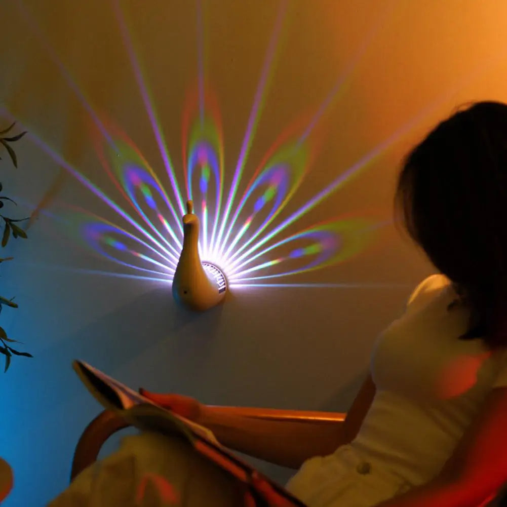 PeacockGlow – Lampe LED Paon Lumineuse et Envoûtante