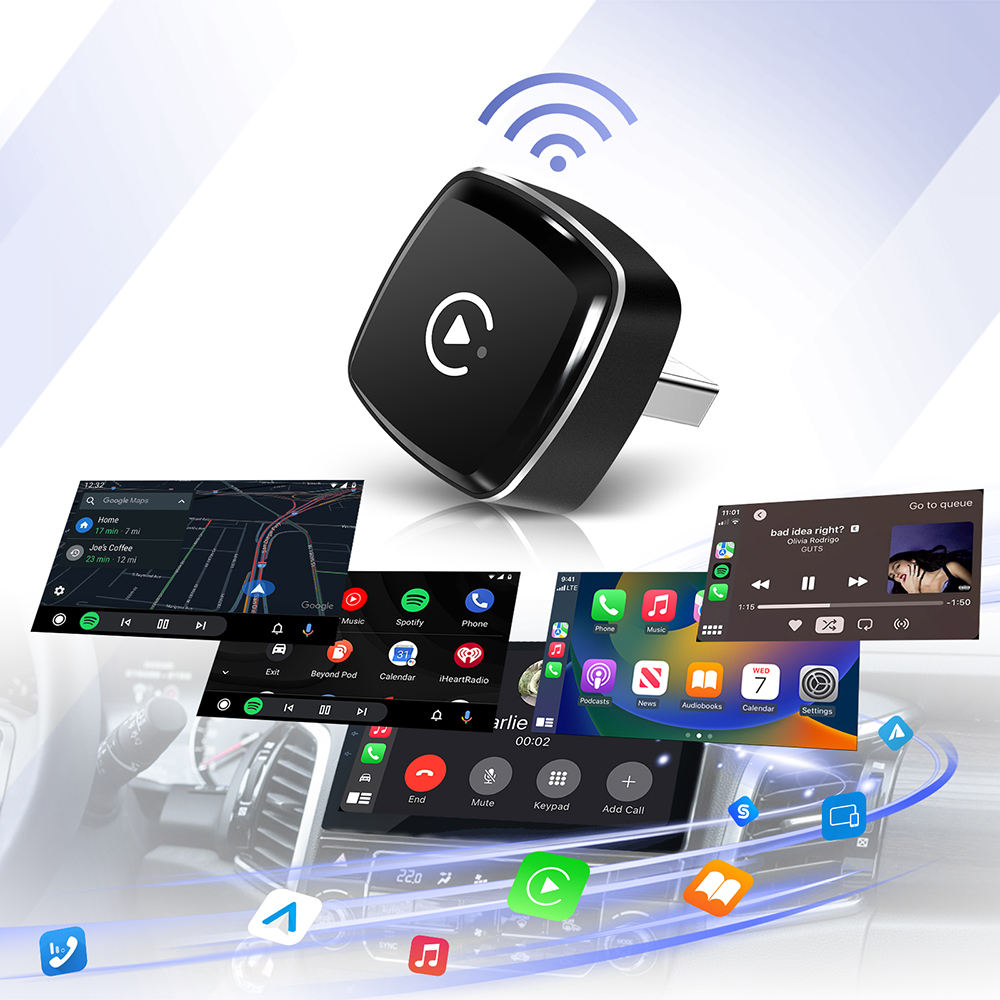 ⚡Adaptateur sans fil 2-en-1 pour iPhone et Android Car