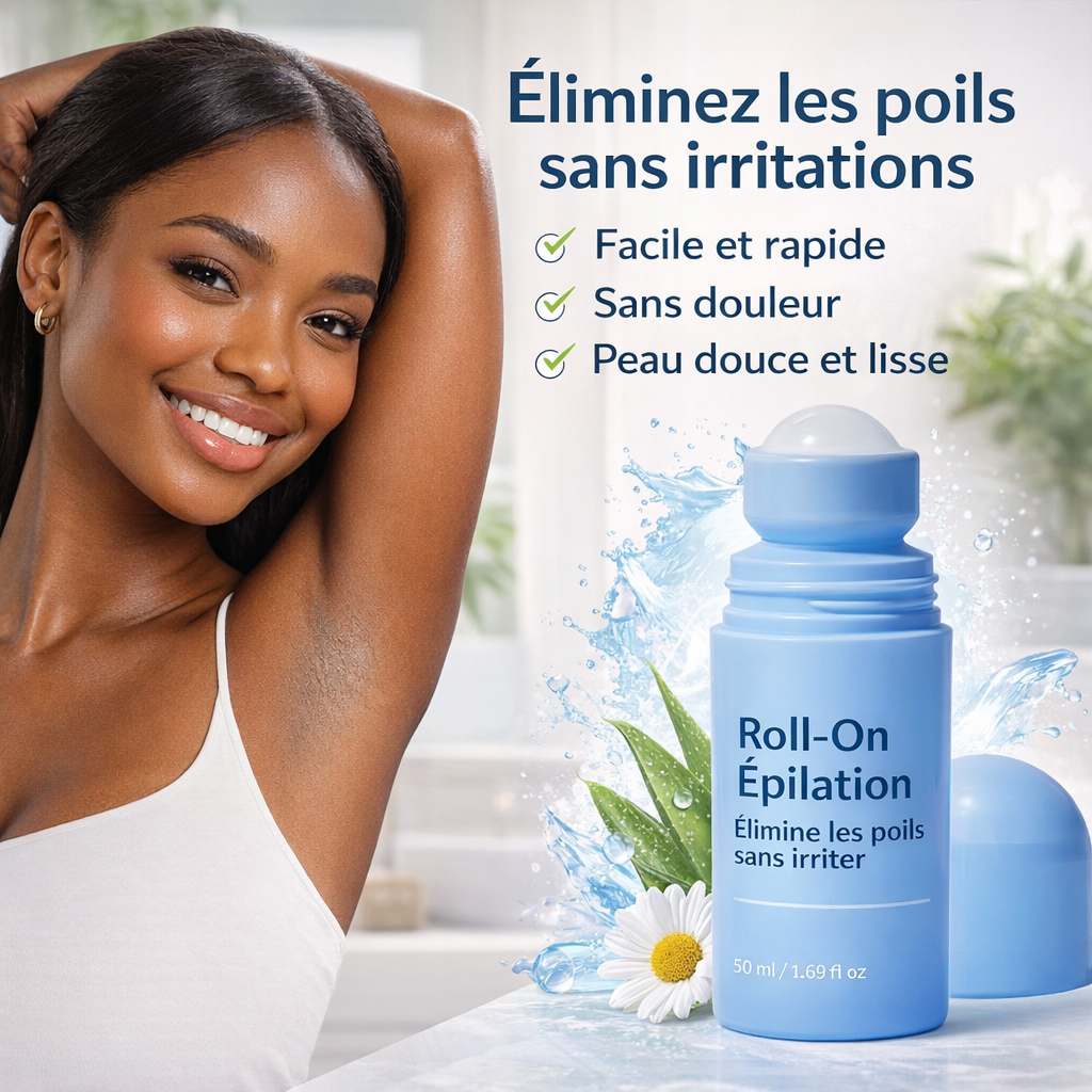 Roll-on -Solution apaisante pour l'épilation dépilatoire, lotion hydratante